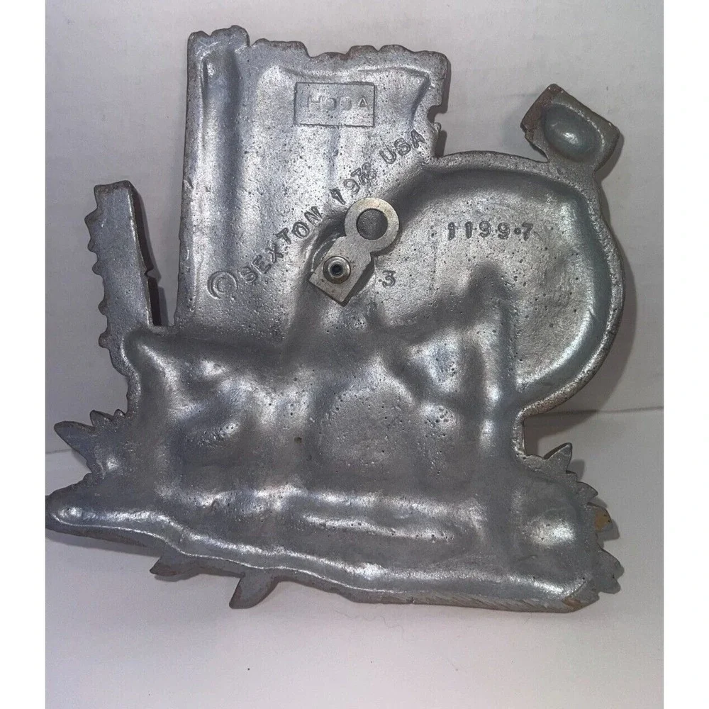 Vintage HODA 1976 Sexton Wooden Axe Grinder Painted Cast Metal 3D Wall Art
